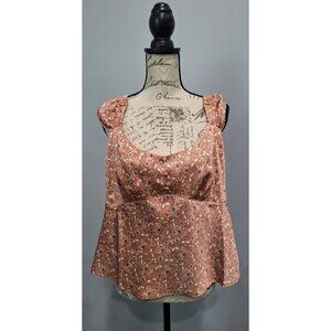 NWT Treasure & Bond Pink Louis Floral Sleeveless coop Neck Button-top Blouse/XL